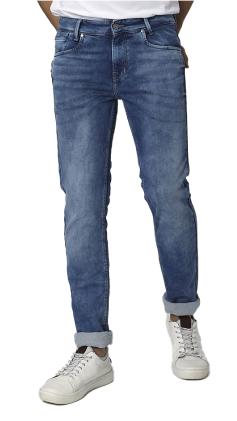 Narrow fit denim jeans for men