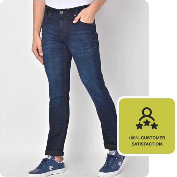 Ankle fit funky denim jeans
