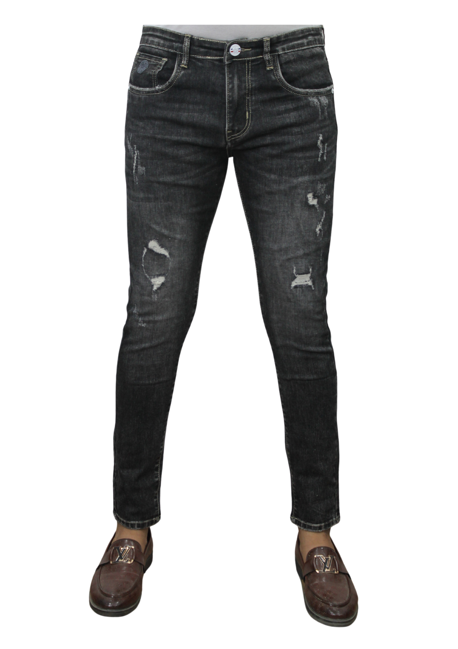 Graphit Gray Dark Ankle Fit Funky Denim Jeans