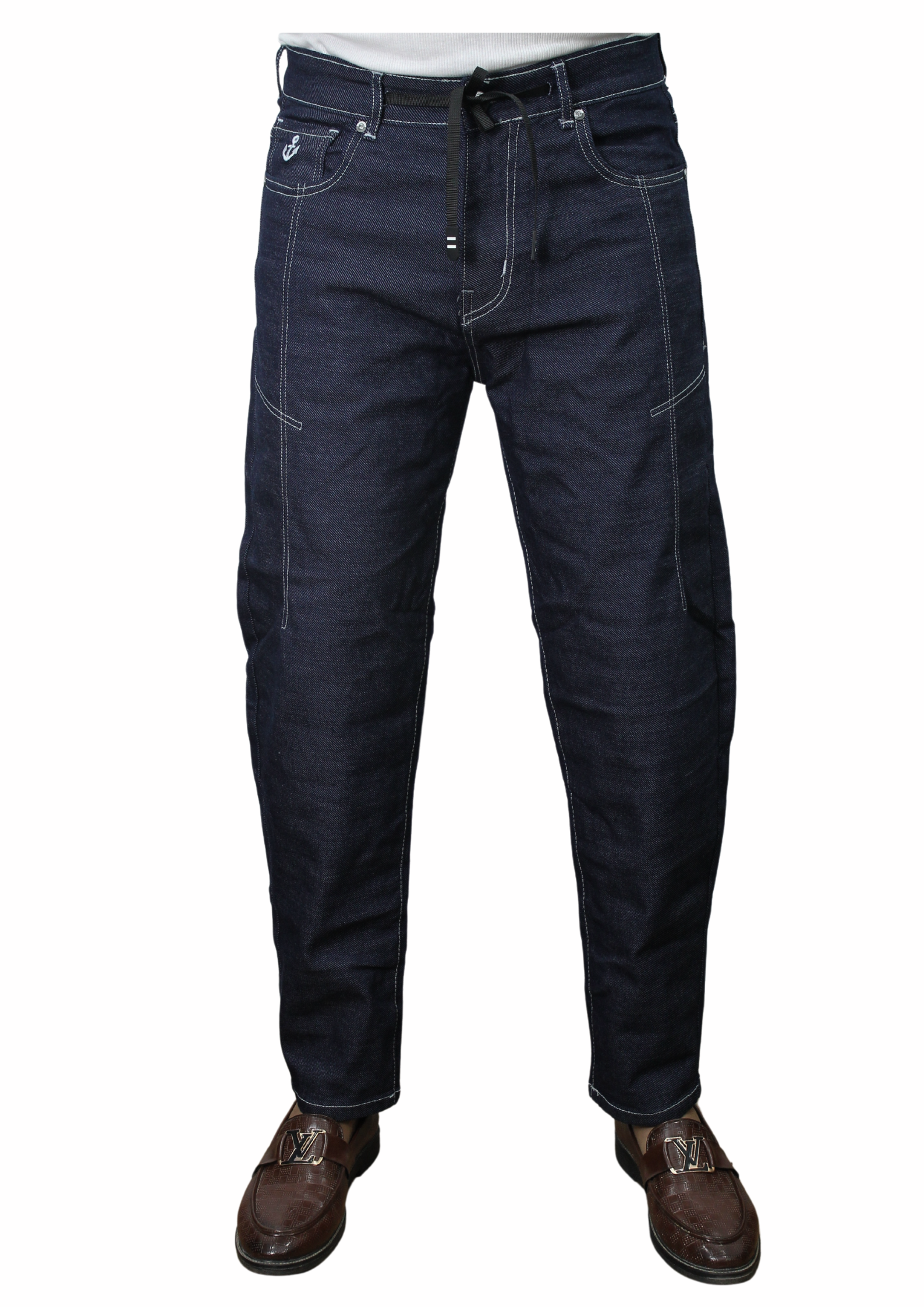 Electric Blue Baggy Fit Basic Denim Jeans