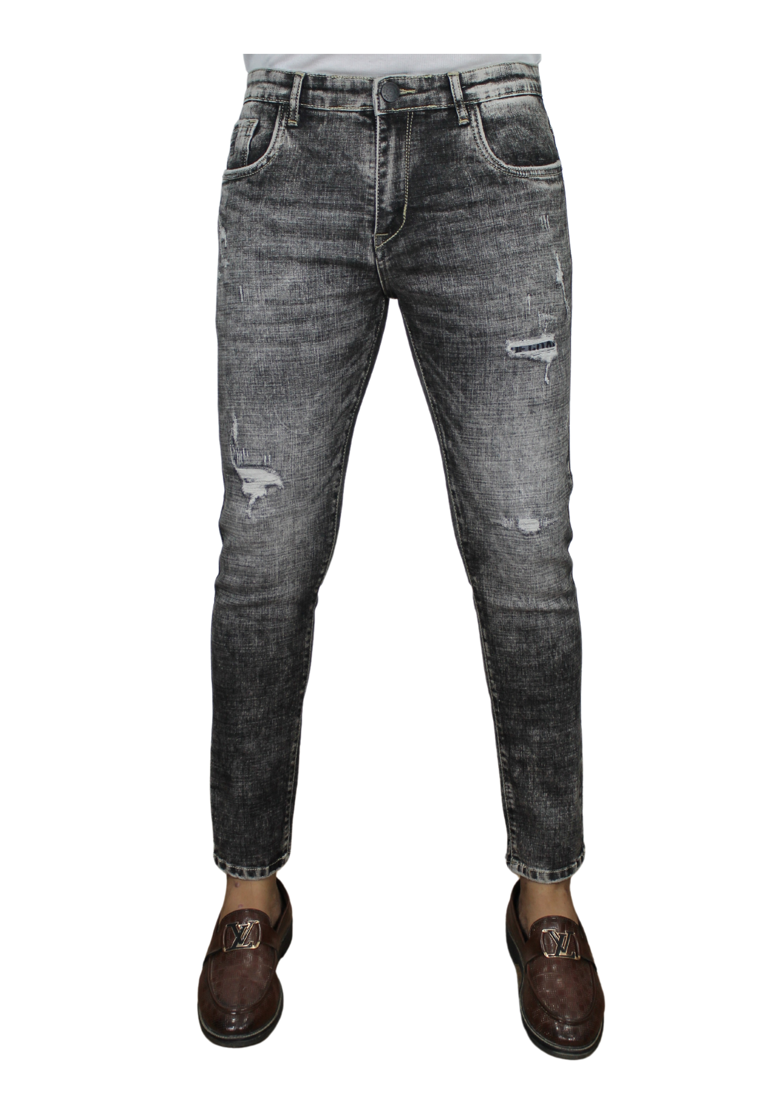 Corporate Gray Light Ankle Fit Funky Denim Jeans