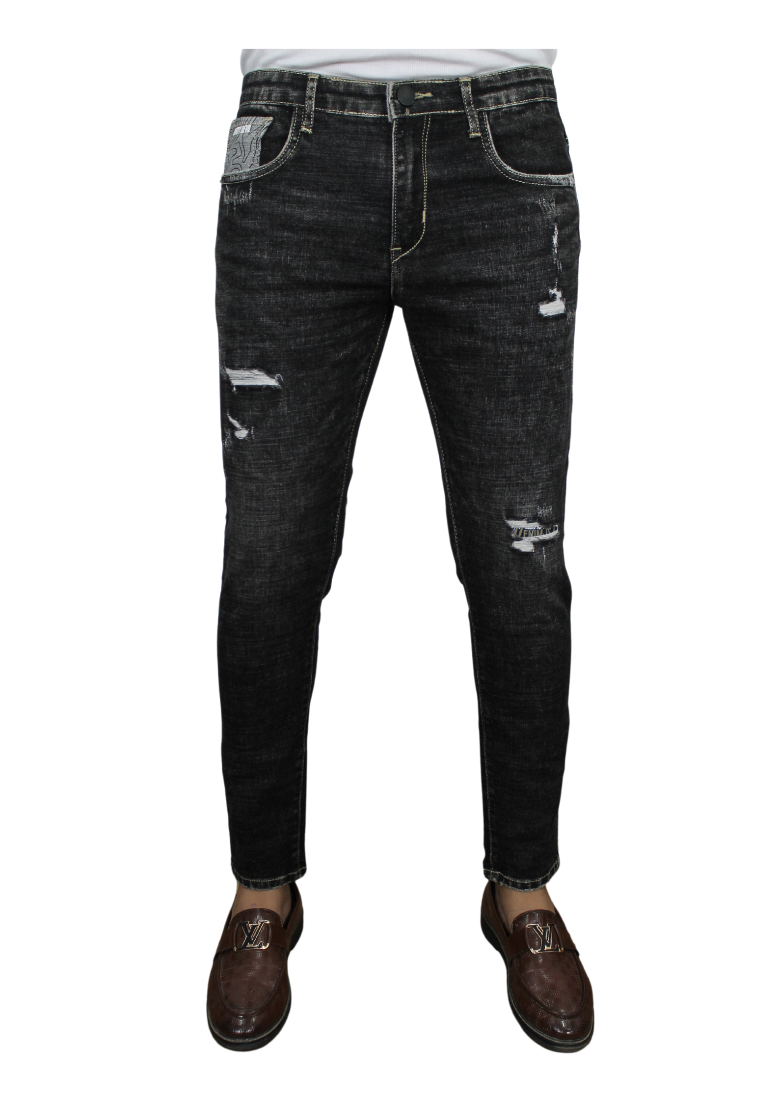 Smooth Charcoel Gray Dark Ankle Fit Funky Denim Jeans