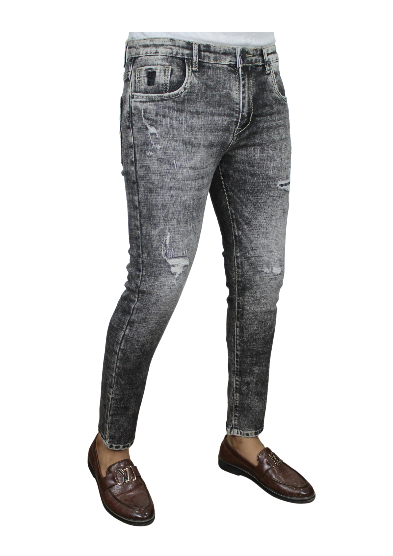 Corporate Gray Light Ankle Fit Funky Denim Jeans