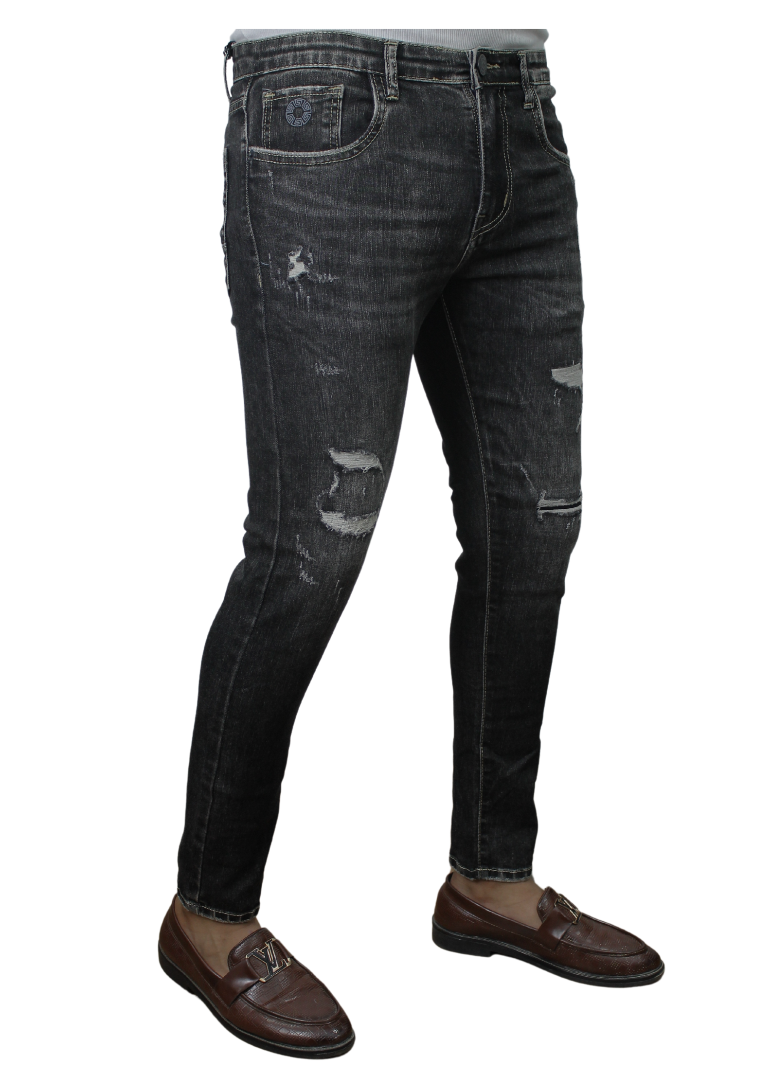 Shadow Gray Light Ankle Fit Funky Denim Jeans