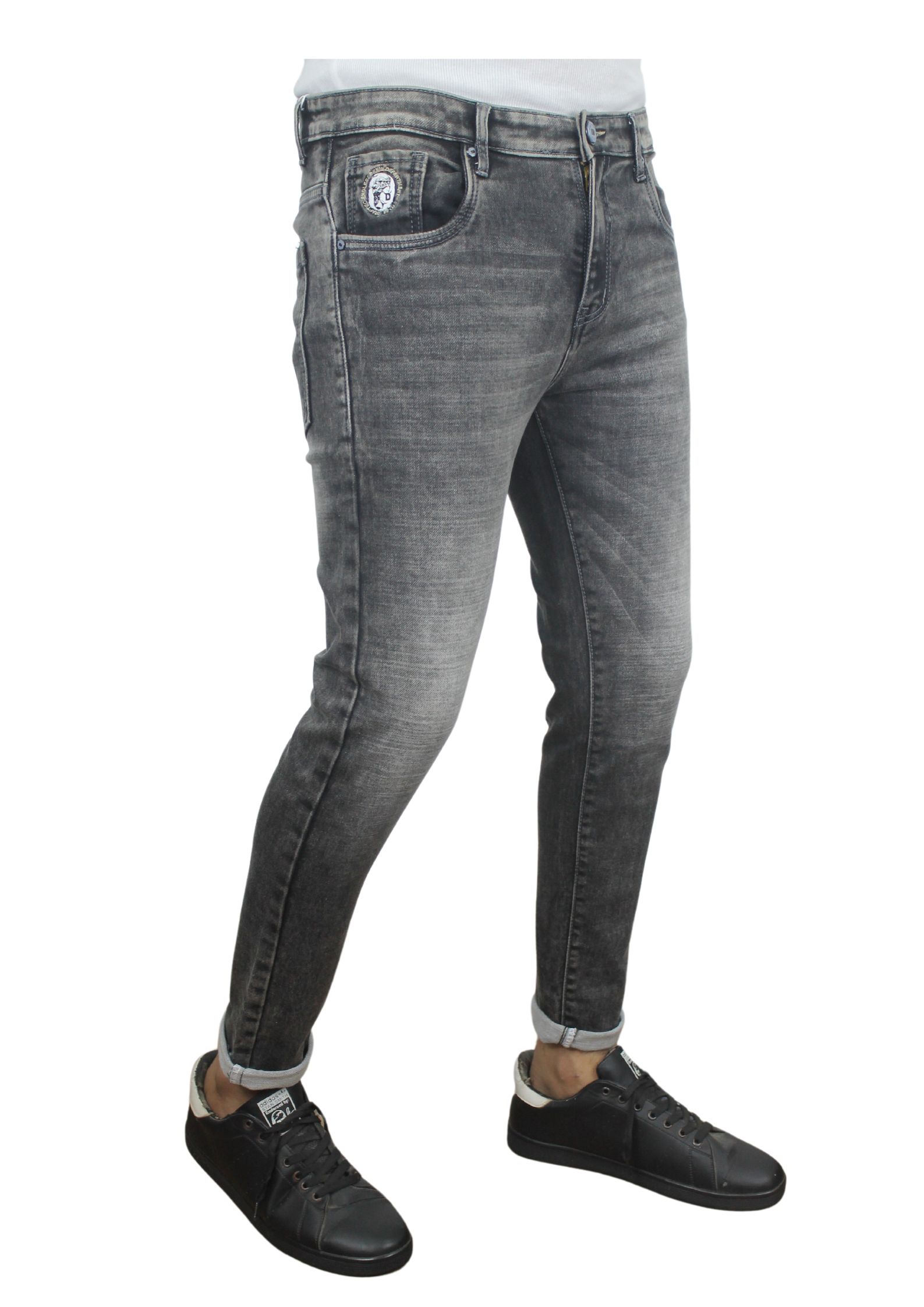 Gunmetal Light Gray Ankle Fit Basic Denim Jeans