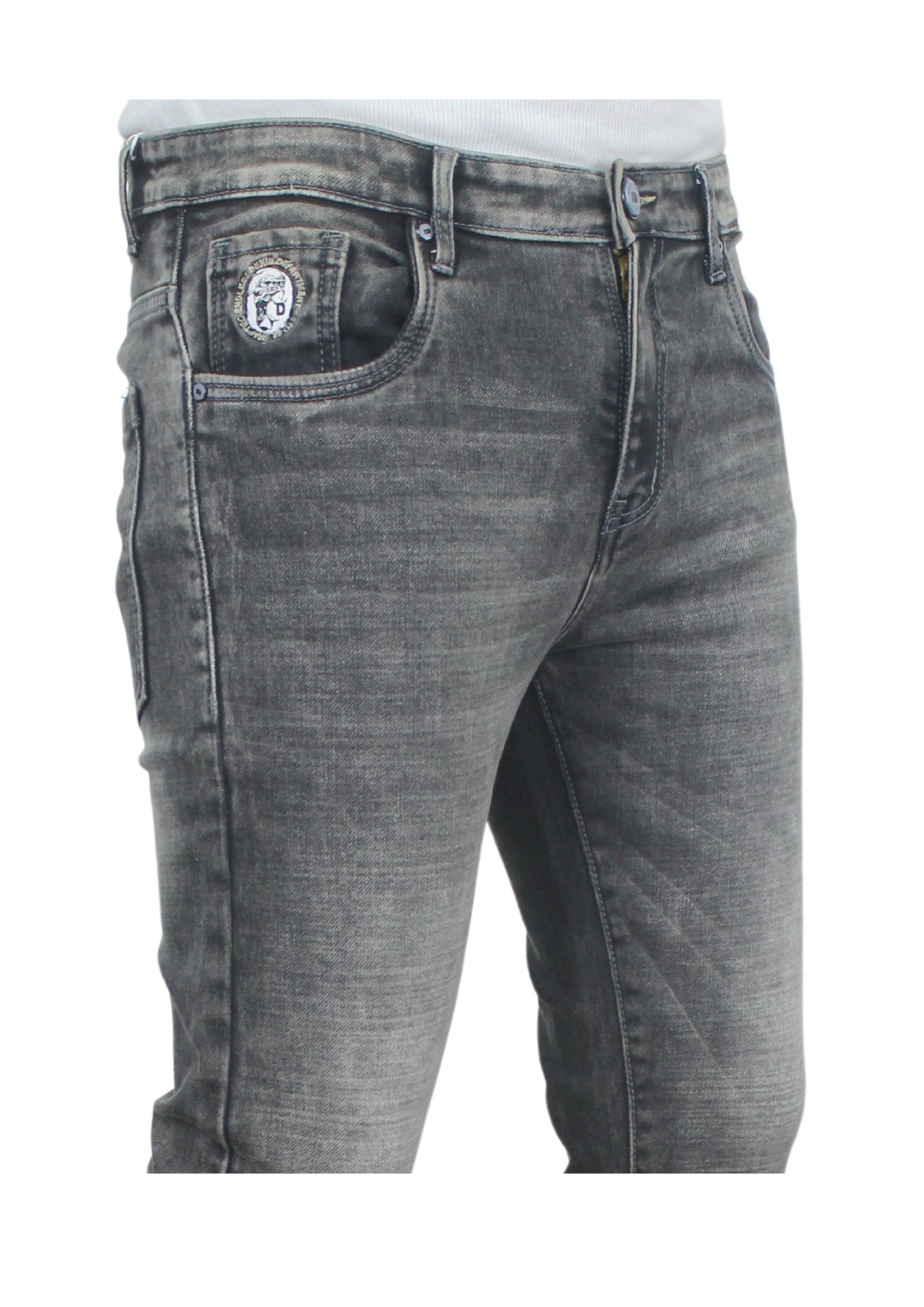 Gunmetal Light Gray Ankle Fit Basic Denim Jeans