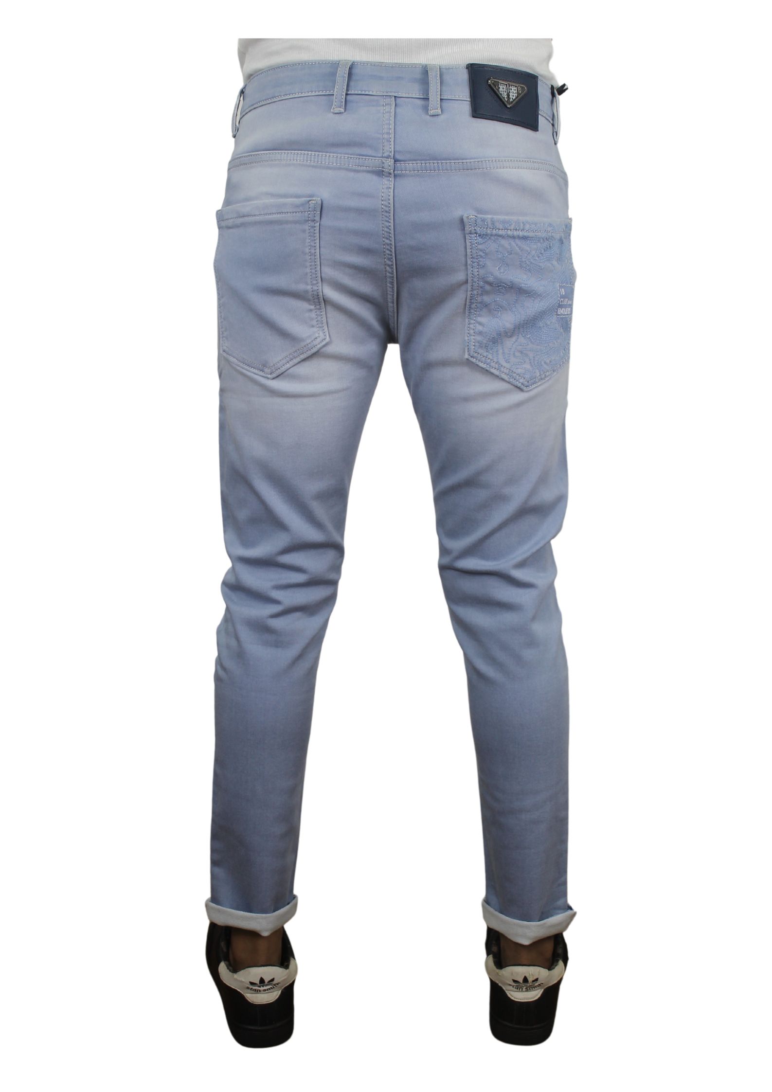 Ice Light Blue Ankle Fit Basic Denim Jeans