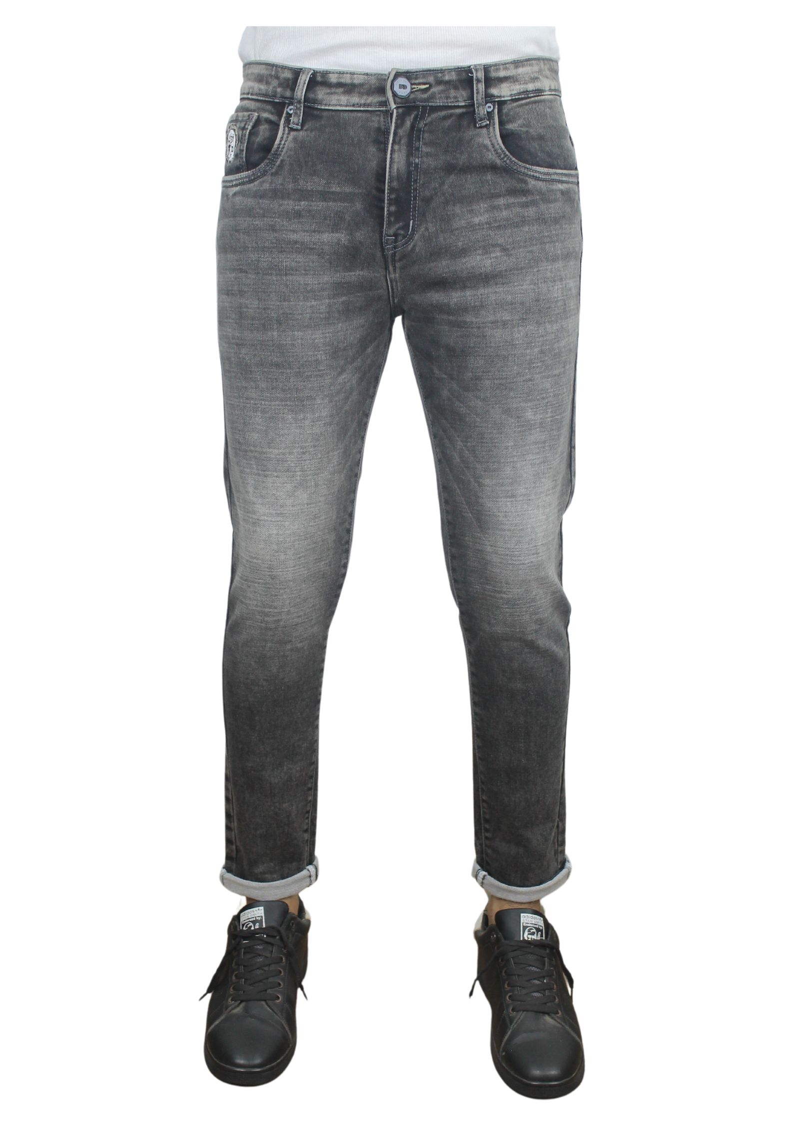 Gunmetal Light Gray Ankle Fit Basic Denim Jeans